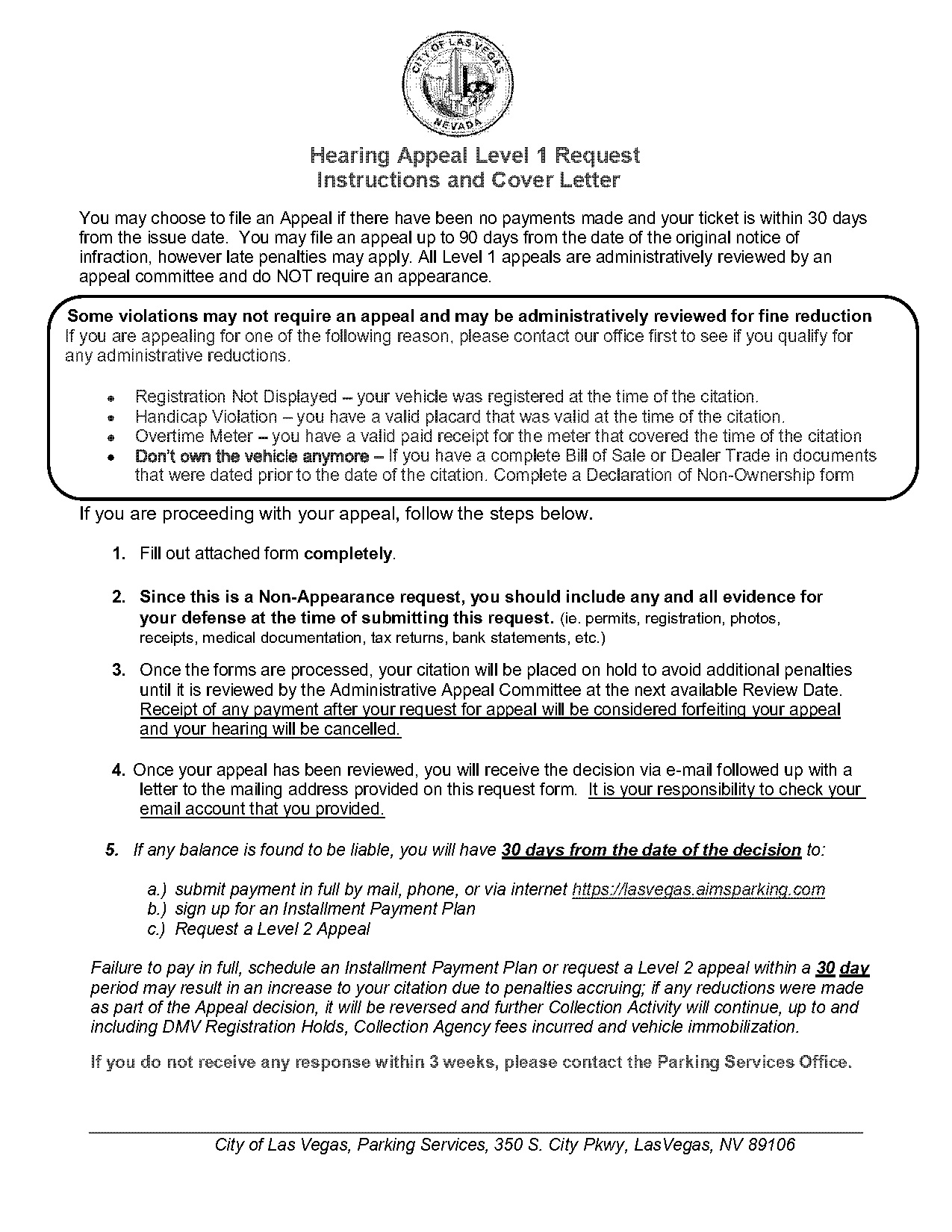 will i receive a notification by mail for parking citation